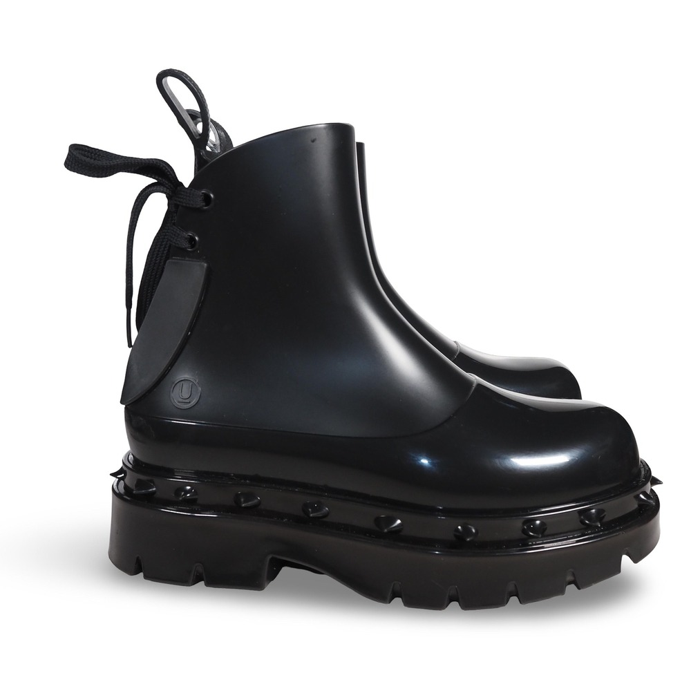 Melissa x Undercover Spikes Platform Combat Boots Women's 8 Black Studded Vegan - Picture 4 of 11